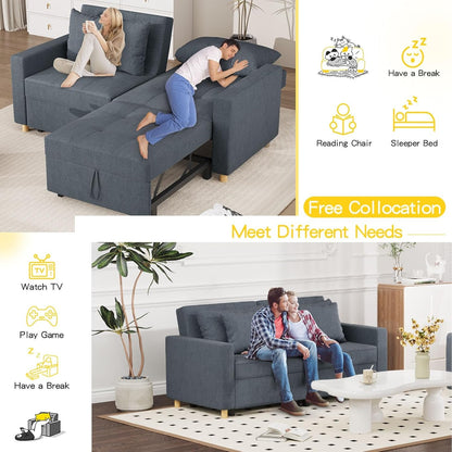 YODOLLA Sofa Bed Sleeper Pull Out Convertible, 2-Seater 3-in-1 Sofa Couch Beds