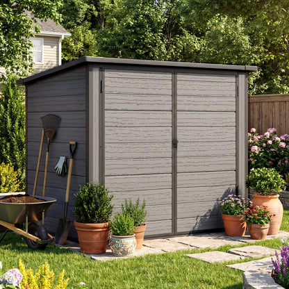 YODOLLA Garden Storage Shed, Outdoor Wheelie Bin Store (2x120L Bins)