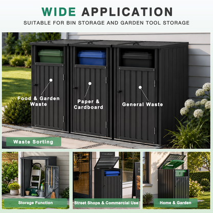 YODOLLA Wheelie Bin Storage Shed Lockable Weatherproof Outdoor Bin Store