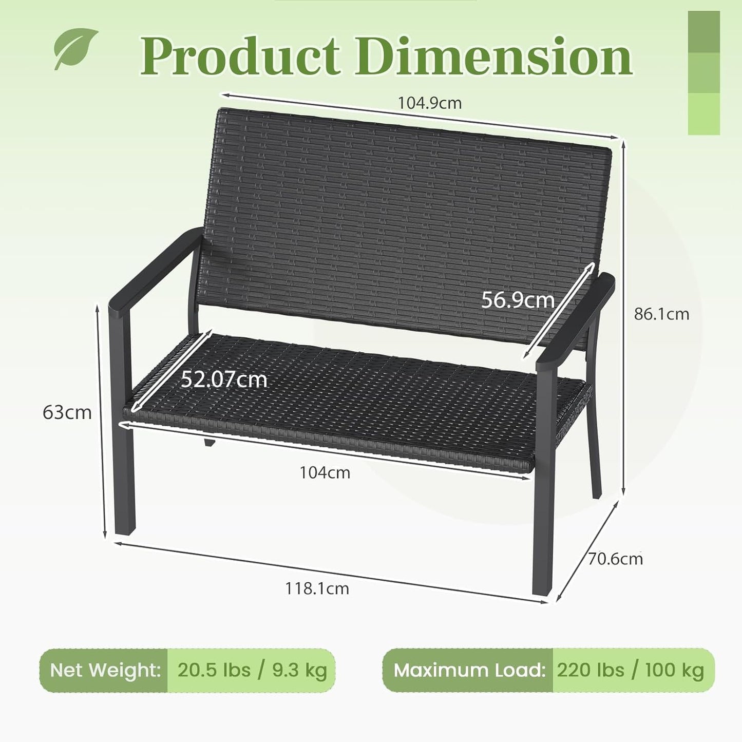 YODOLLA 4PCS Outdoor Dining Set, Metal Frame Patio