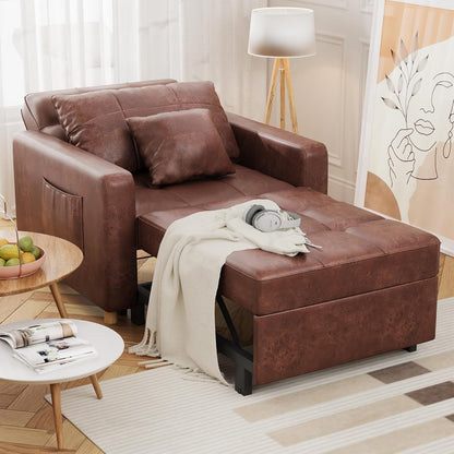 YODOLLA 3-in-1 Sleeper Sofa Bed, 192cm Convertible Single Sofa, Adjustable Armchair