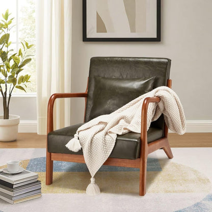 YODOLLA Mid-century Armchair, Tub Chair with Wood Frame