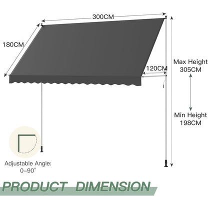 YODOLLA DIY Free Standing Awning, Garden Awnings with Hand Crank