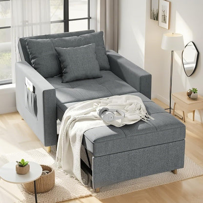 YODOLLA 3-in-1 Sleeper Sofa Bed, 192cm Convertible Single Sofa, Adjustable Armchair
