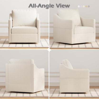 YODOLLA Swivel Armchair Cuddle Sofa Chair Fabric Snuggle Rocker Chairs