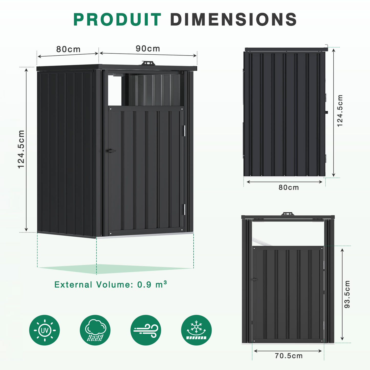 YODOLLA Wheelie Bin Storage Shed Lockable Weatherproof Outdoor Bin Store