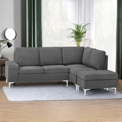 YODOLLA Corner Sofa with Storage, 217cm L Shaped 4 Seater Corner Sofa Couch