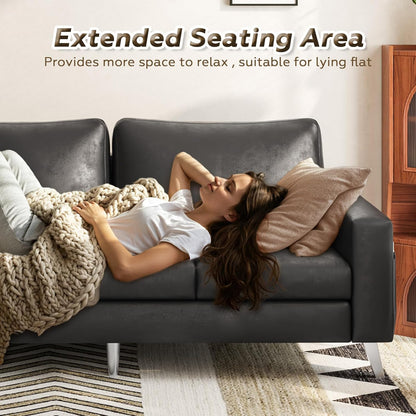 YODOLLA 3 Seater Sofa Faux Leathe rModern Sofa Couch