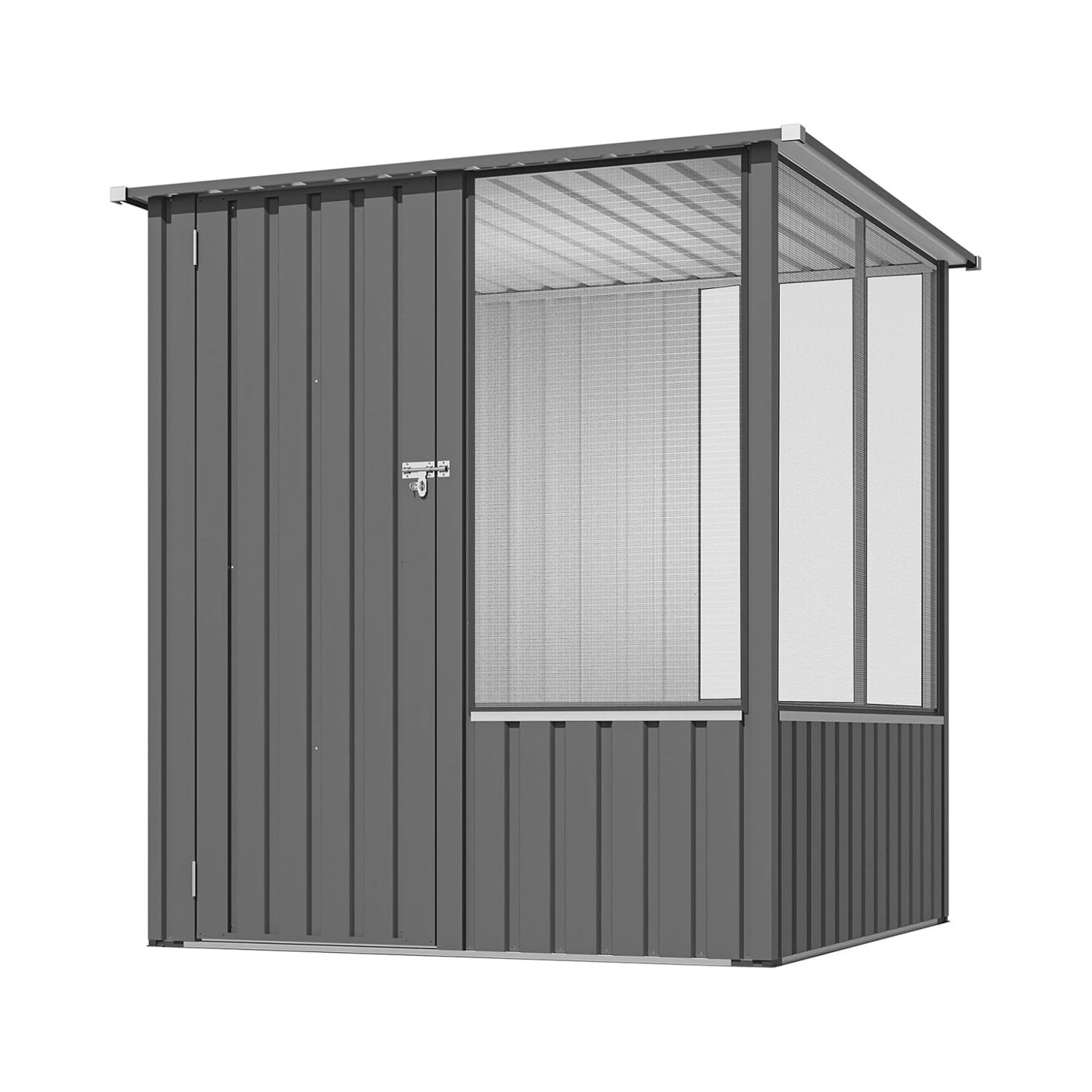 YODOLLA 5x5ft Metal Garden Shed Outdoor Storage with Mesh Window