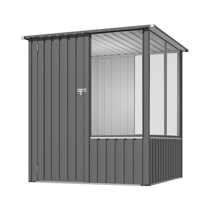 YODOLLA 5x5ft Metal Garden Shed Outdoor Storage with Mesh Window