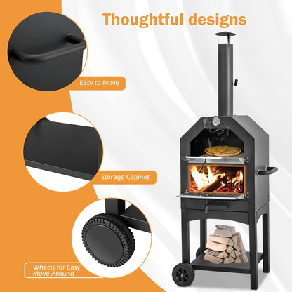YODOLLA Outdoor Wood Fired BBQ Pizza Maker