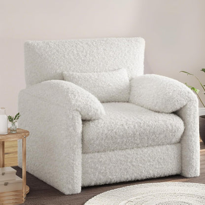 YODOLLA Armchair Sofa, Large Single Sofa Padded Seat with Lumbar Pillow