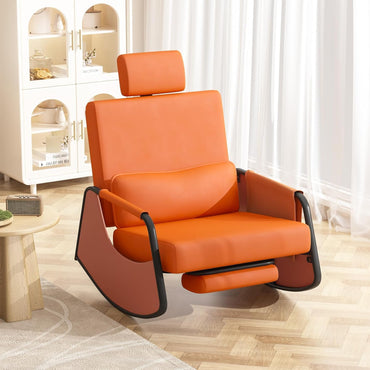 YODOLLA Rocking Nursing Chair with Footrest, Adjustable High Back Armchair