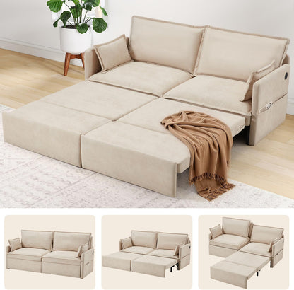 YODOLLA 4 in 1 Sofa Bed Queen, 72" Pull Out Couch Sleeper Sofa Bed