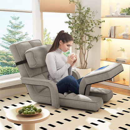 YODOLLA Folding Floor Chair, Small Sofa with Back Support