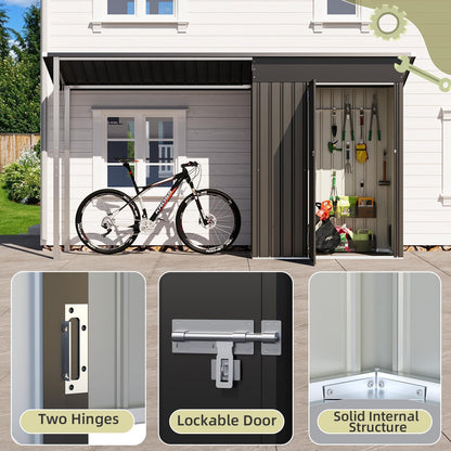 YODOLLA Garden Shed With Gazebo, Open-Sided Storage Shed