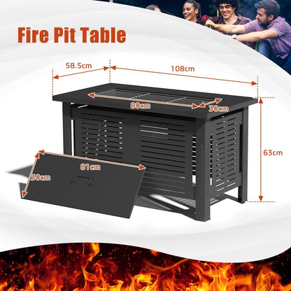 YODOLLA Large Fire Pit Table, Metal Fire Pits for Outdoor BBQ