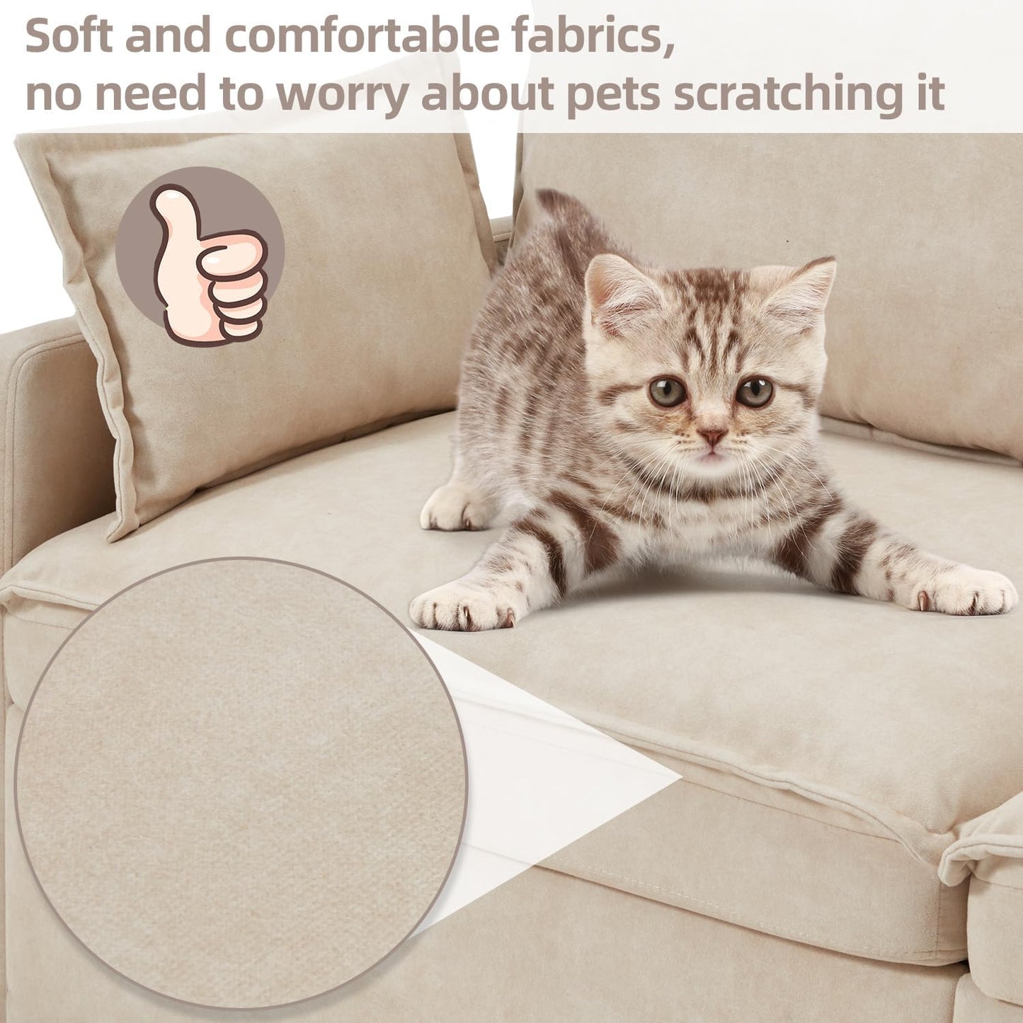 YODOLLA 4 in 1 Sofa Bed Queen, 72" Pull Out Couch Sleeper Sofa Bed