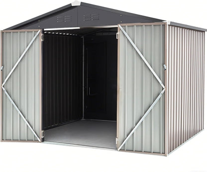 YODOLLA Outdoor Storage Shed, Bike Tool Garden Metal Sheds with Sliding Door