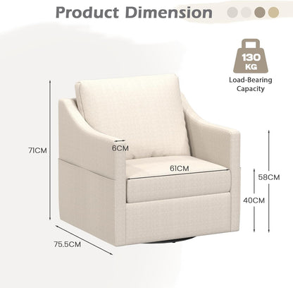 YODOLLA Swivel Armchair Cuddle Sofa Chair Fabric Snuggle Rocker Chairs