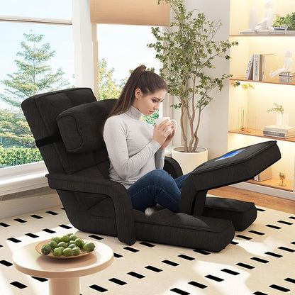 YODOLLA Folding Floor Chair, Small Sofa with Back Support