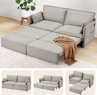 YODOLLA 4 in 1 Sofa Bed Queen, 72" Pull Out Couch Sleeper Sofa Bed
