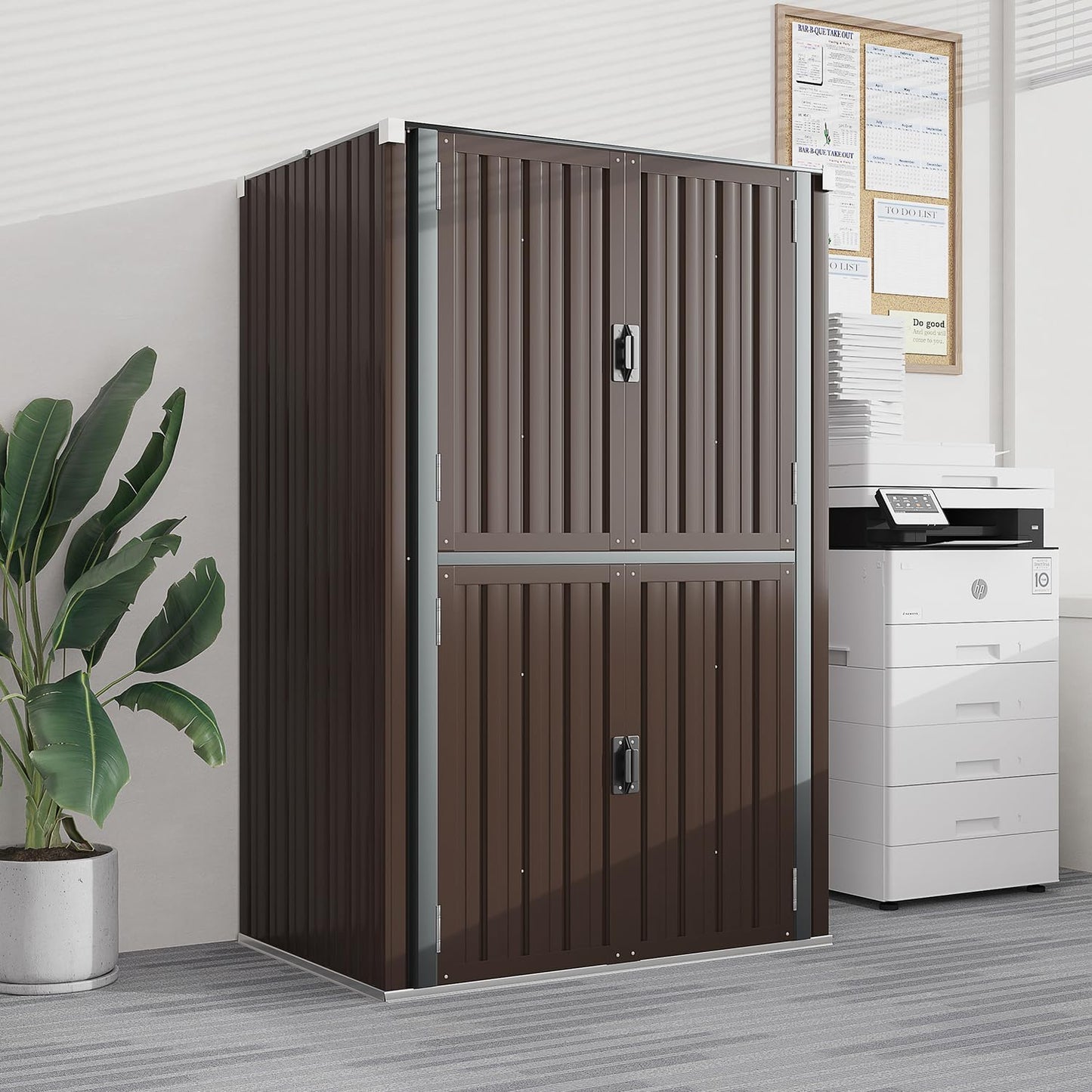 YODOLLA Outdoor Tall Storage Garden Cabinet Shed with Adjustable Shelves