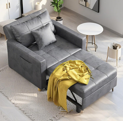 YODOLLA 3-in-1 Sleeper Sofa Bed, 192cm Convertible Single Sofa, Adjustable Armchair