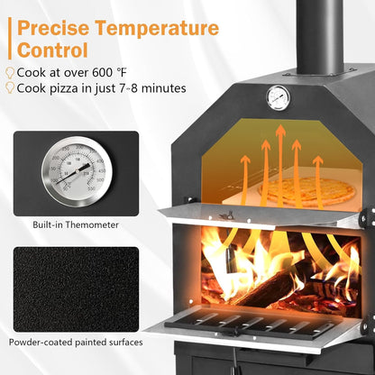 YODOLLA Outdoor Wood Fired BBQ Pizza Maker