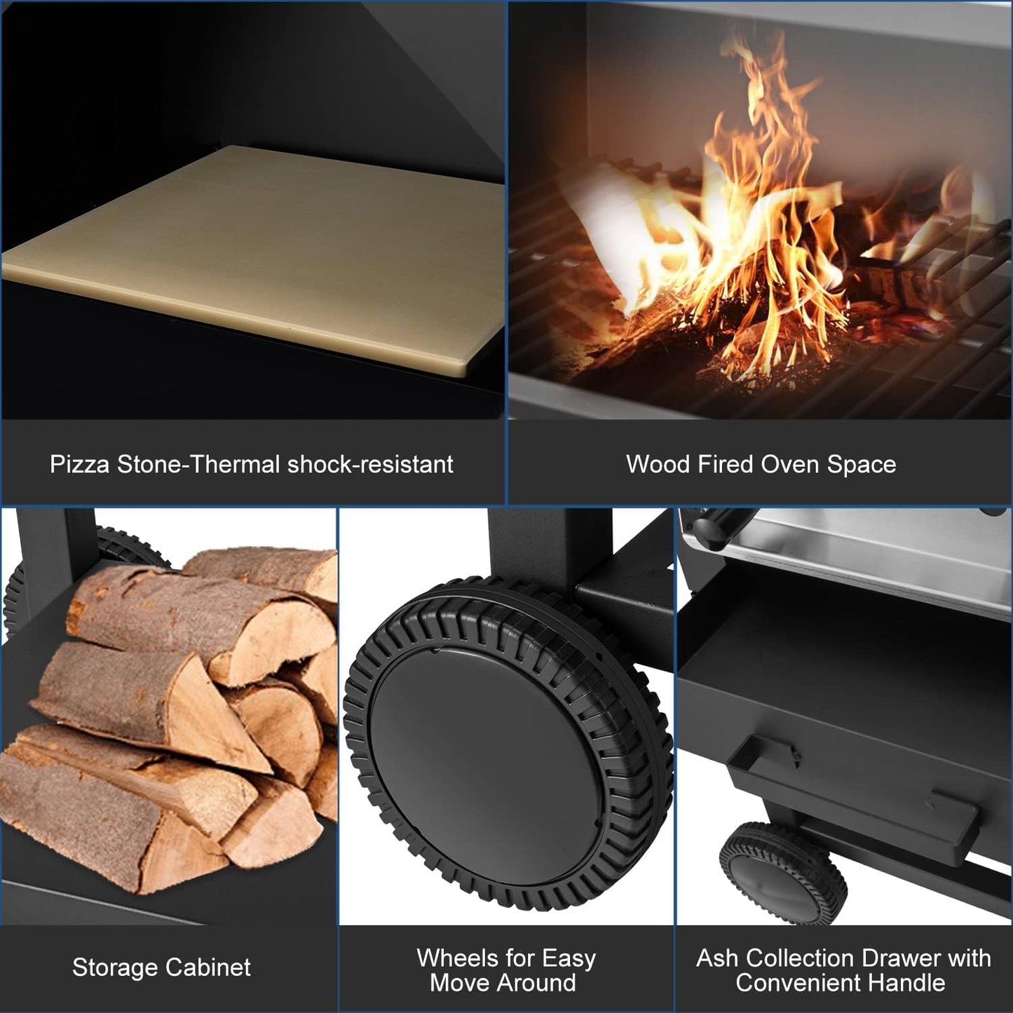 YODOLLA Outdoor Wood Fired BBQ Pizza Maker