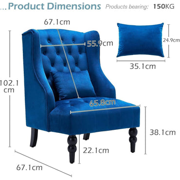 YODOLLA Wingback Armchair, Classic Accent Tub Club Chair