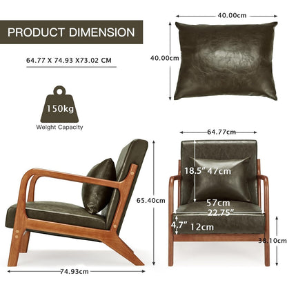 YODOLLA Mid-century Armchair, Tub Chair with Wood Frame