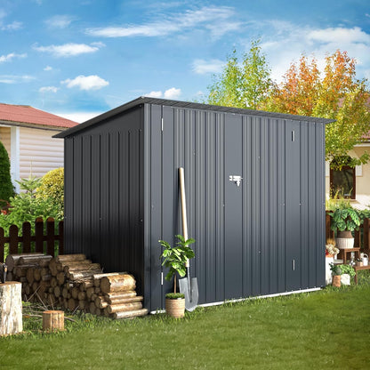 YODOLLA 2.1x0.9m Garden Shed Storage, Lockable Bike Shed with Door