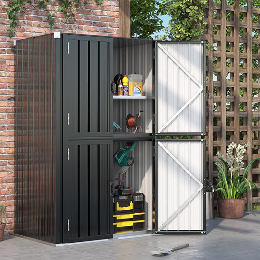 YODOLLA Outdoor Tall Storage Garden Cabinet Shed with Adjustable Shelves