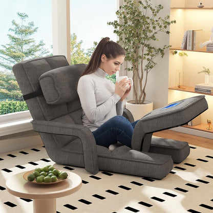 YODOLLA Folding Floor Chair, Small Sofa with Back Support