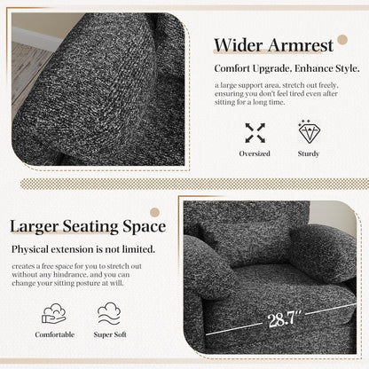 YODOLLA Armchair Sofa, Large Single Sofa Padded Seat with Lumbar Pillow