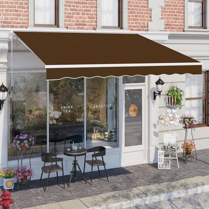 YODOLLA 305 × 244 cm Retractable Manual Awning, Folding Awning with Hand Crank Patio