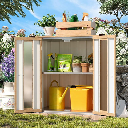 YODOLLA Garden Storage Box Shed Small, Metal Cabinet Cupboard