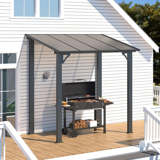 YODOLLA 2.4 x 1.5m Wall-Mounted Metal Hardtop Gazebo