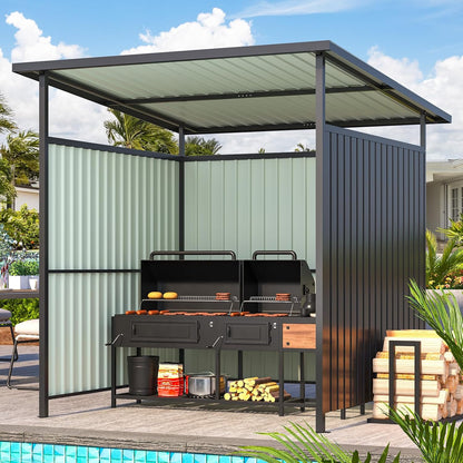 YODOLLA 2 x 2.2m Hardtop Grill Gazebo, Outdoor Pergola for Patio