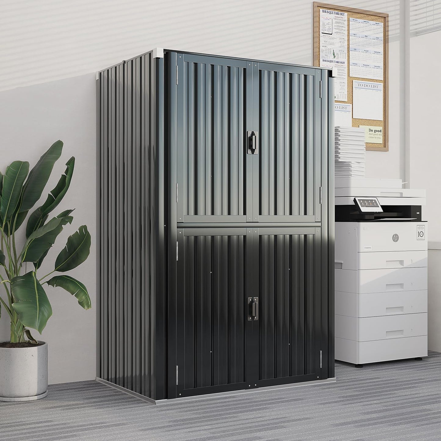 YODOLLA Outdoor Tall Storage Garden Cabinet Shed with Adjustable Shelves