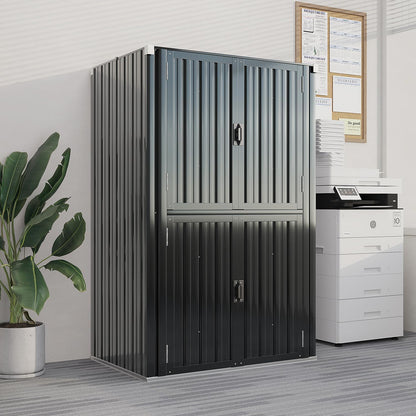 YODOLLA Outdoor Tall Storage Garden Cabinet Shed with Adjustable Shelves