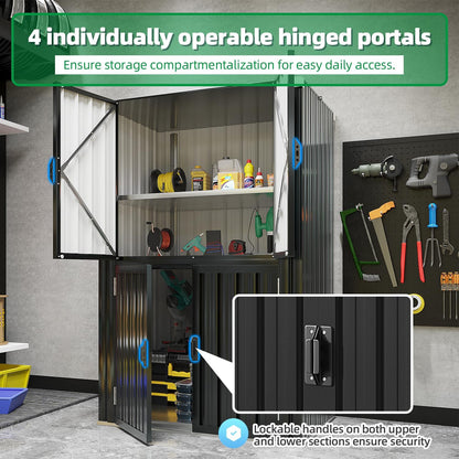 YODOLLA Outdoor Tall Storage Garden Cabinet Shed with Adjustable Shelves