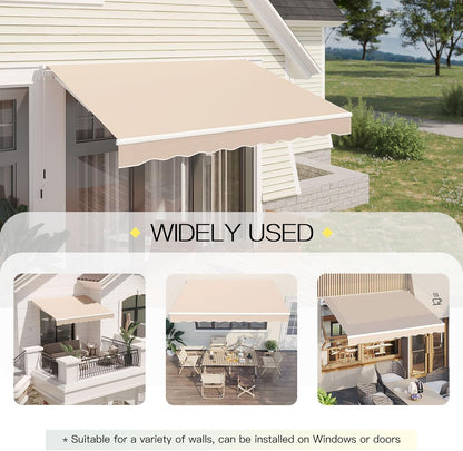 YODOLLA 2 × 2.5m Awnings for Patios Outdoor Garden Awning Canopy, Beige