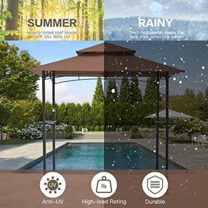 YODOLLA 2.5m Double-Tier BBQ Gazebo Grill Canopy