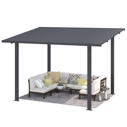 YODOLLA 2.4 x 3.6m Outdoor Hardtop Lean to Gazebo for Patio