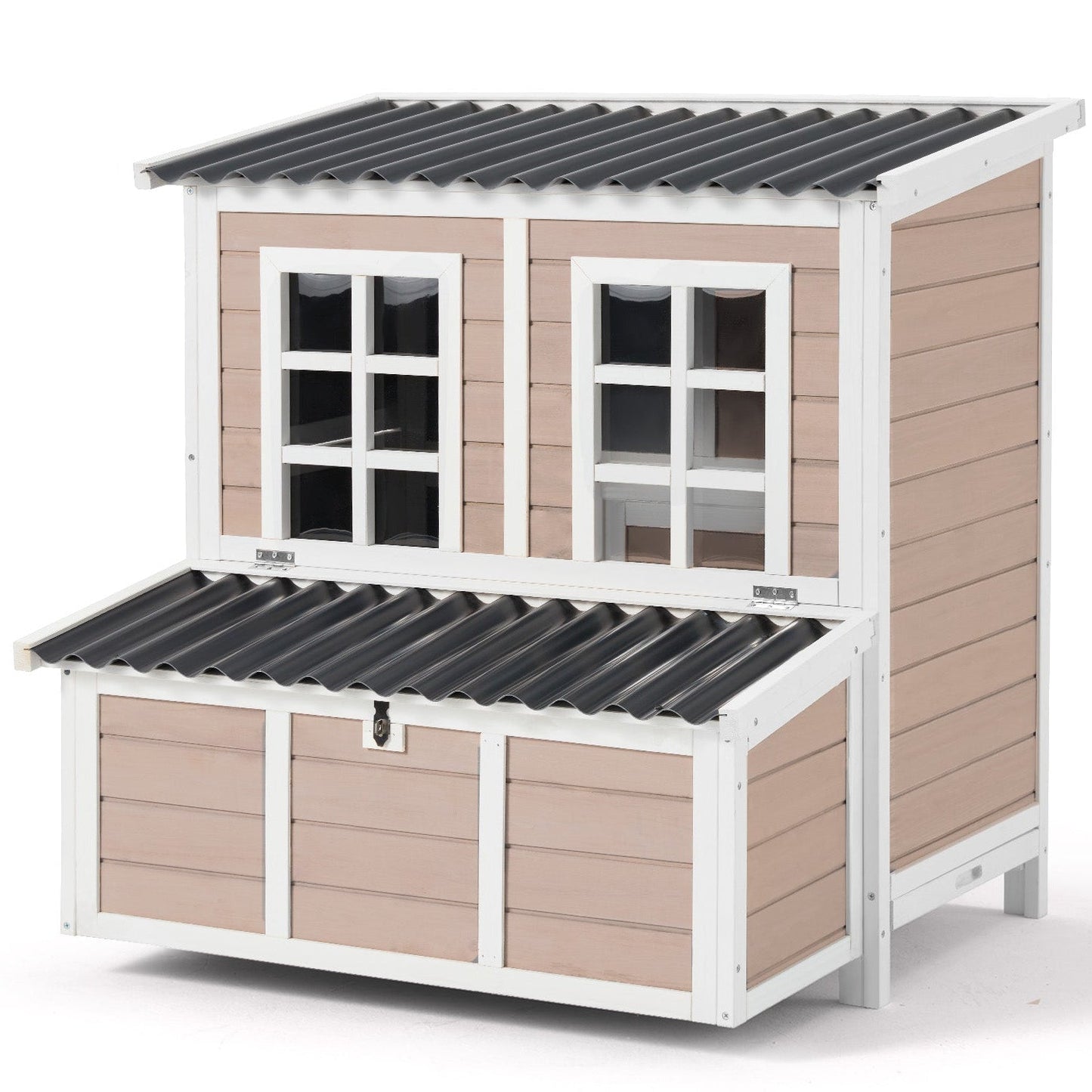 YODOLLA Wooden Outdoor Hen House, Garden Chicken Poultry Ark