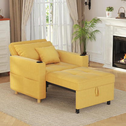 YODOLLA 3-in-1 Sleeper Sofa Bed, 192cm Convertible Single Sofa, Adjustable Armchair