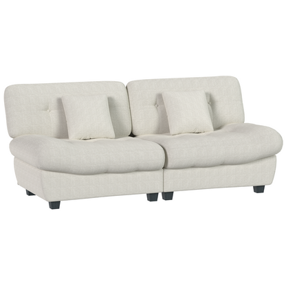 YODOLLA Armless 3-4 Seater Sofa 190cm, Thick Cushion Sofa