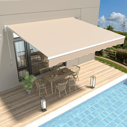 YODOLLA 250×198cm Manual Retractable Awning Sun Shade